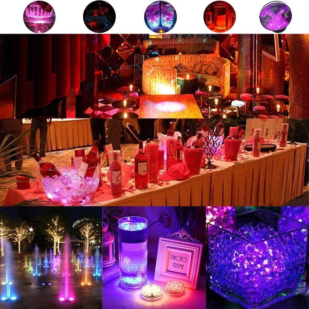 Submersible LED Lights with Remote Control, 16 Colors Changing Waterproof LED Tea Lights, Pool Lamp Battery Operated Underwater Pond Light for Aquarium Garden Wedding Party