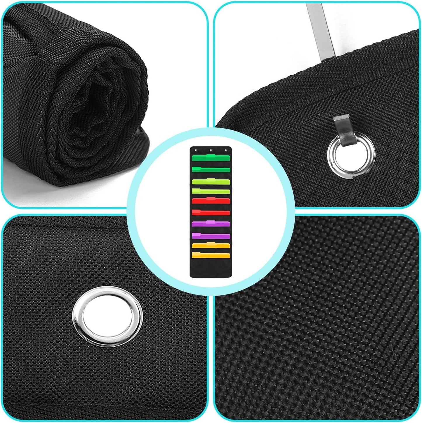 Heavy Duty 10 Pocket Door Hanging File Organizer, Black