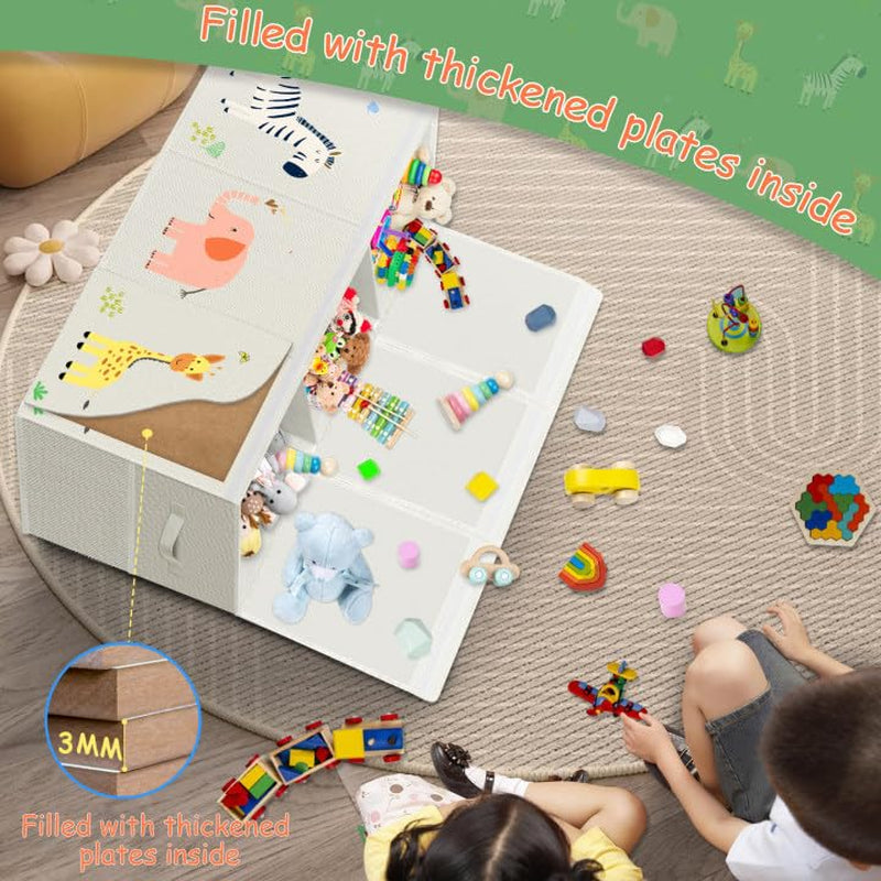 Large Toy Storage Box - Toy Chest Organizers Box with Lid Dividers