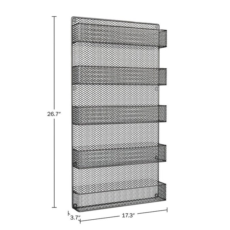 Tier Hook-On Black Metal Spice Rack