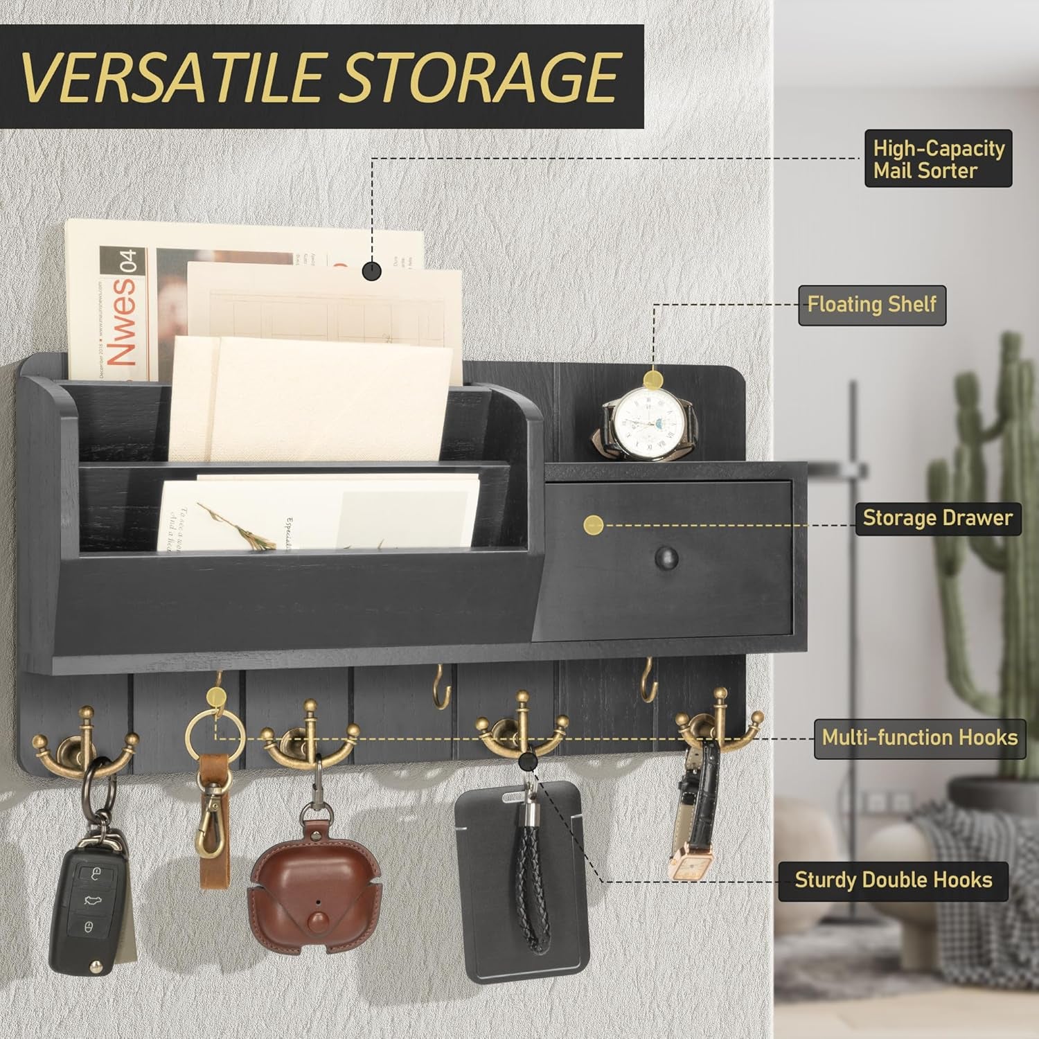 Key Holder Wall Mount Mail Sorter