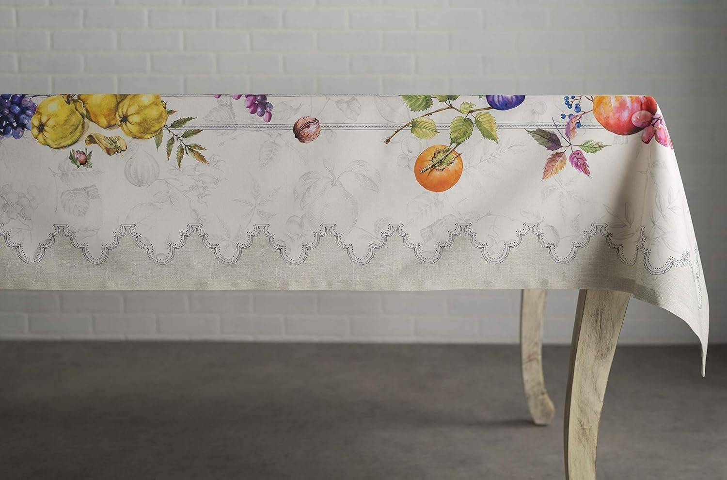 Table Cloth Rectangle Table 100% Cotton 54 X 72 Inches Tablecloth Reusable Decorative Everyday Use for Dining Room, Farmhouse, Home, Party, Festive & Wedding - Fruit D'Hiver
