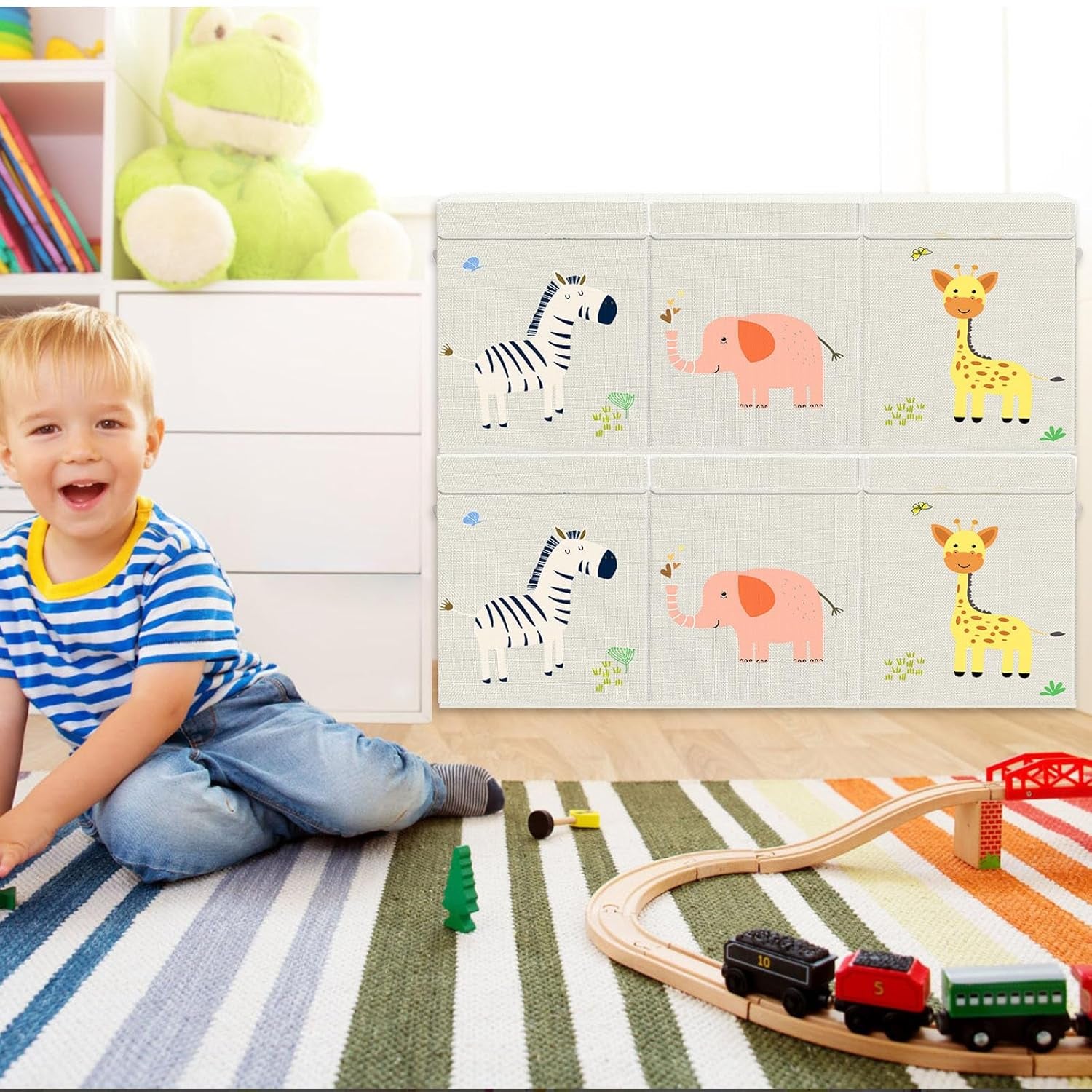 Large Toy Storage Box - Toy Chest Organizers Box with Lid Dividers