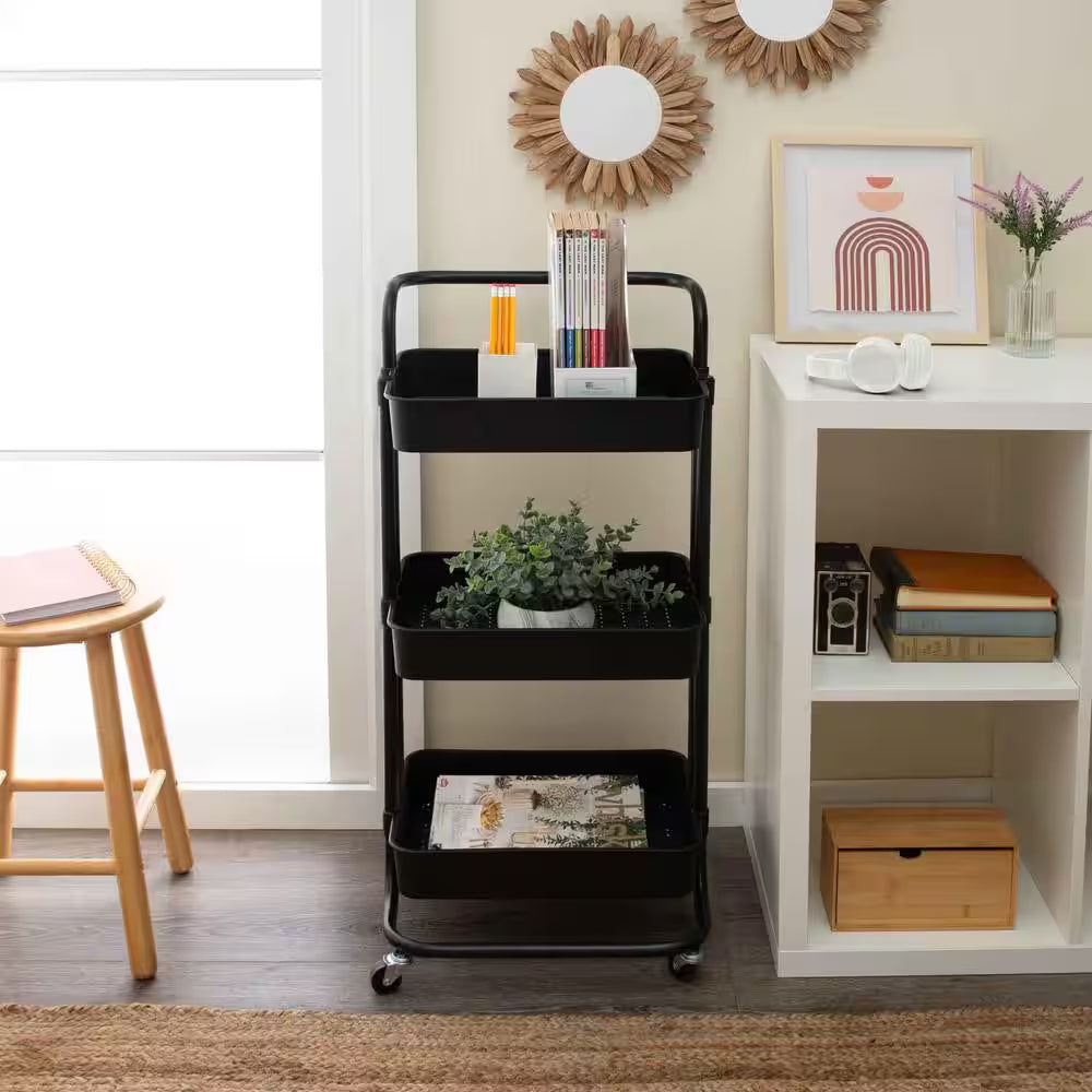 3-Tier Rolling Basket Cart