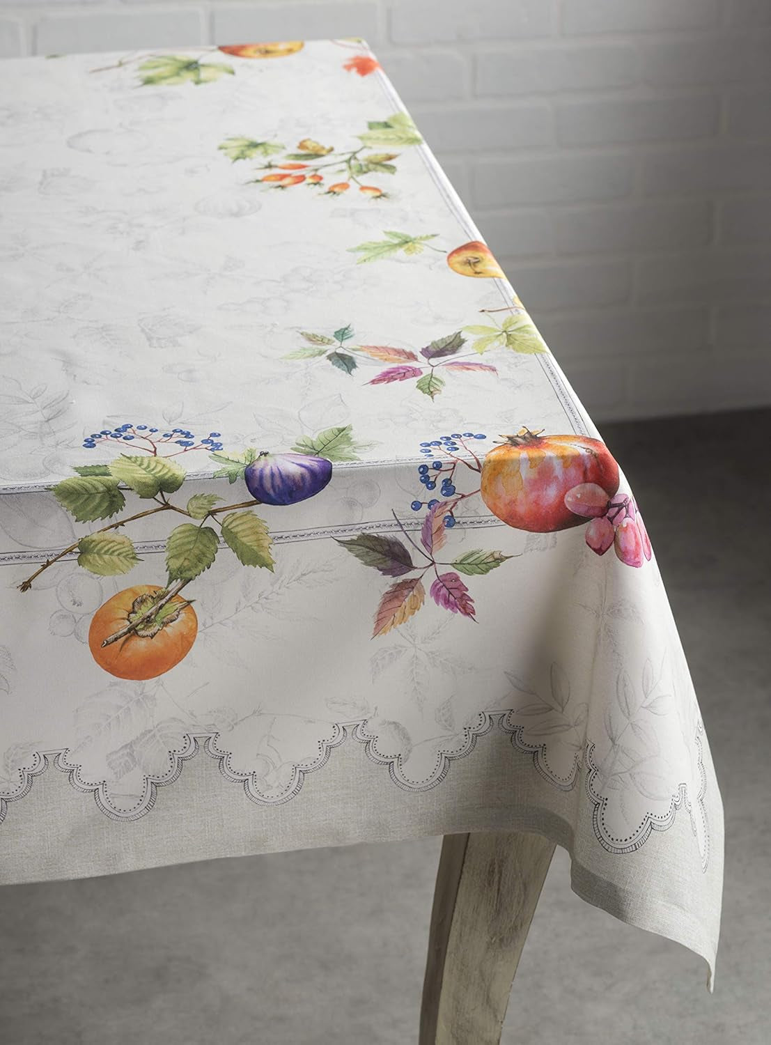 Table Cloth Rectangle Table 100% Cotton 54 X 72 Inches Tablecloth Reusable Decorative Everyday Use for Dining Room, Farmhouse, Home, Party, Festive & Wedding - Fruit D'Hiver