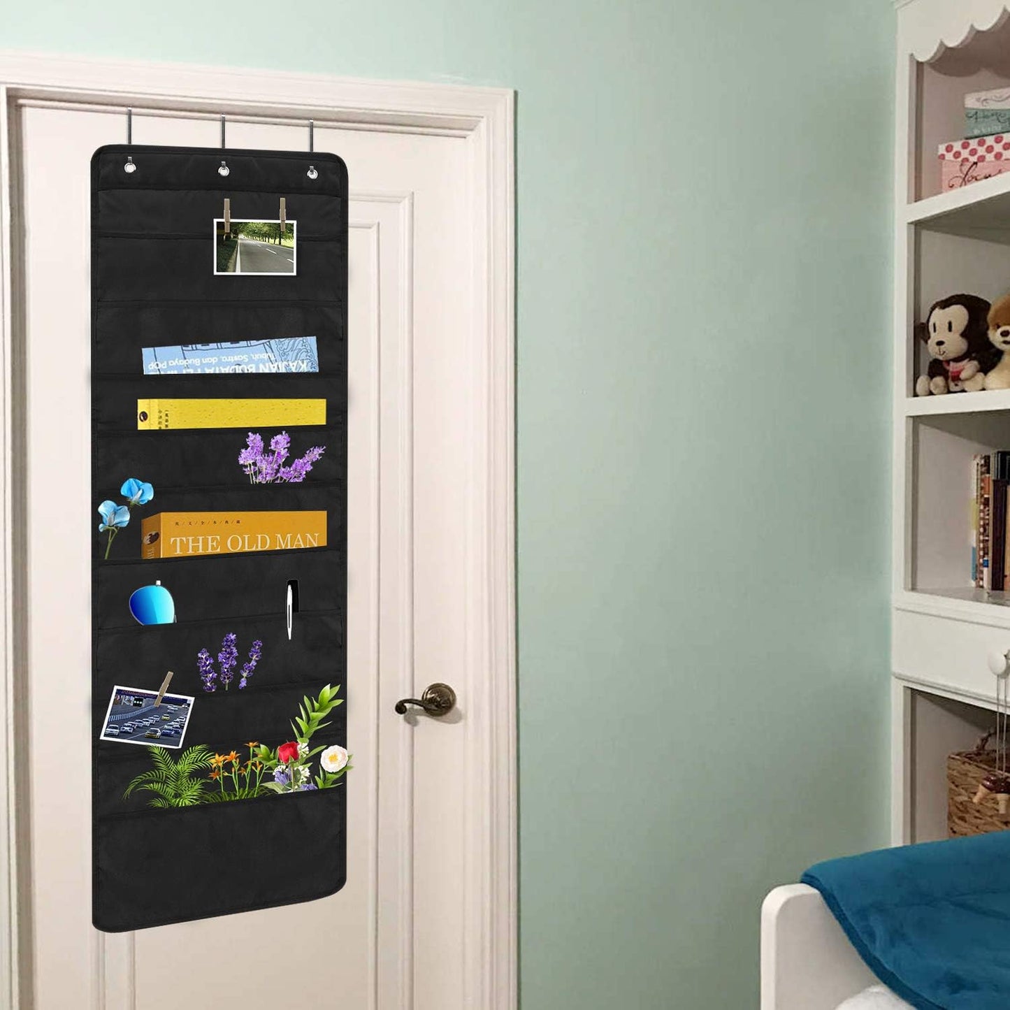 Heavy Duty 10 Pocket Door Hanging File Organizer, Black 