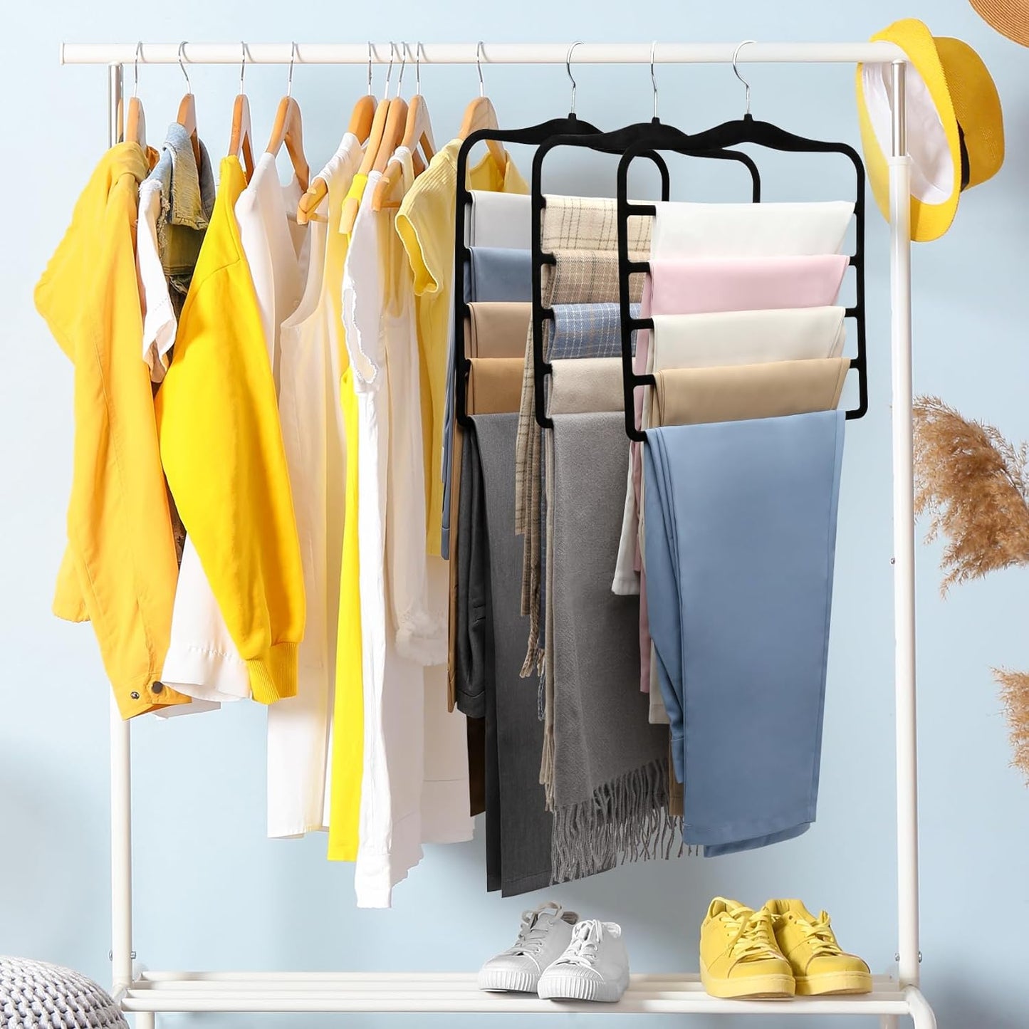 3 Pack Organization and Storage Pants-Hangers-Space-Saving