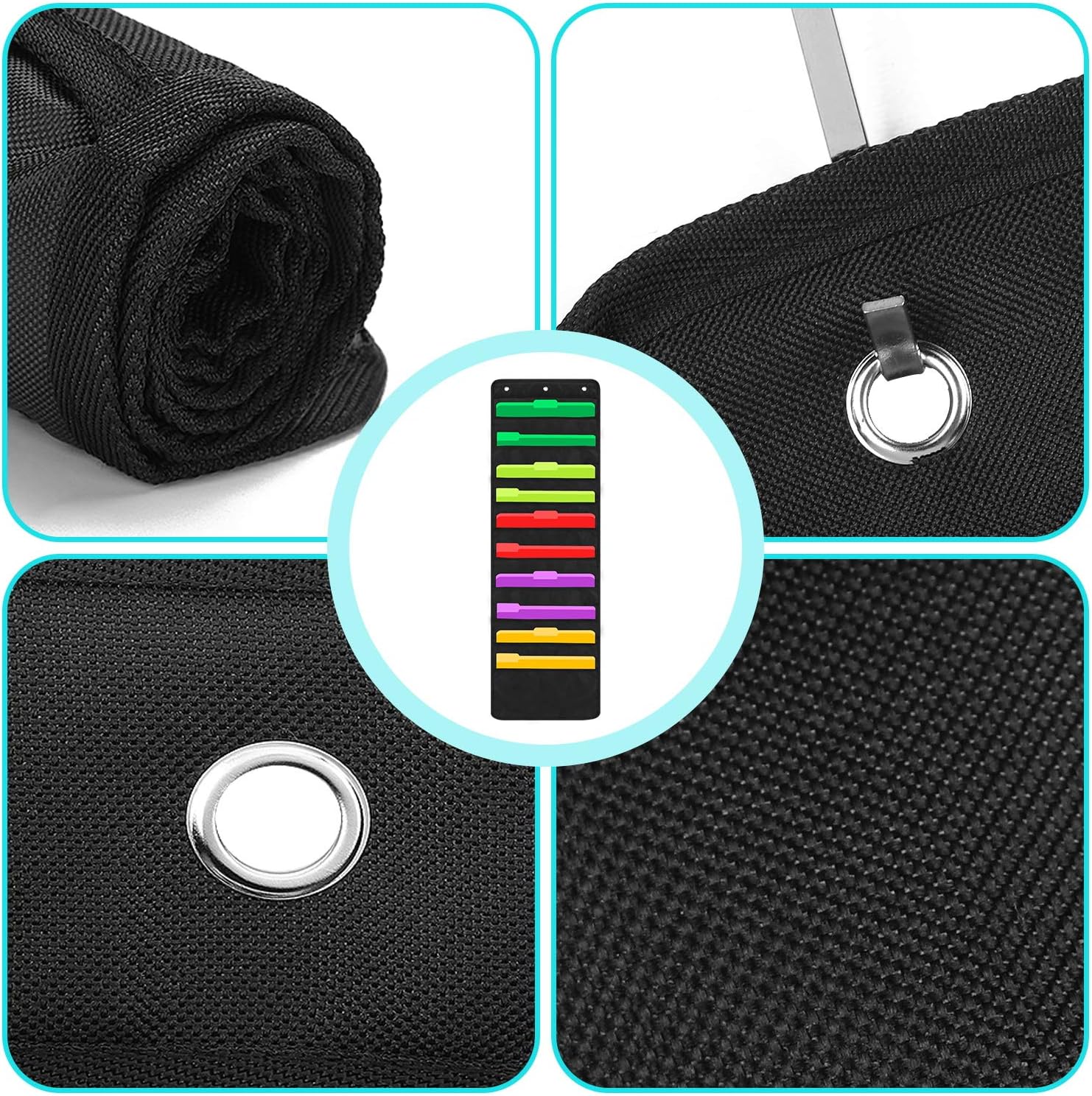 Heavy Duty 10 Pocket Door Hanging File Organizer, Black 