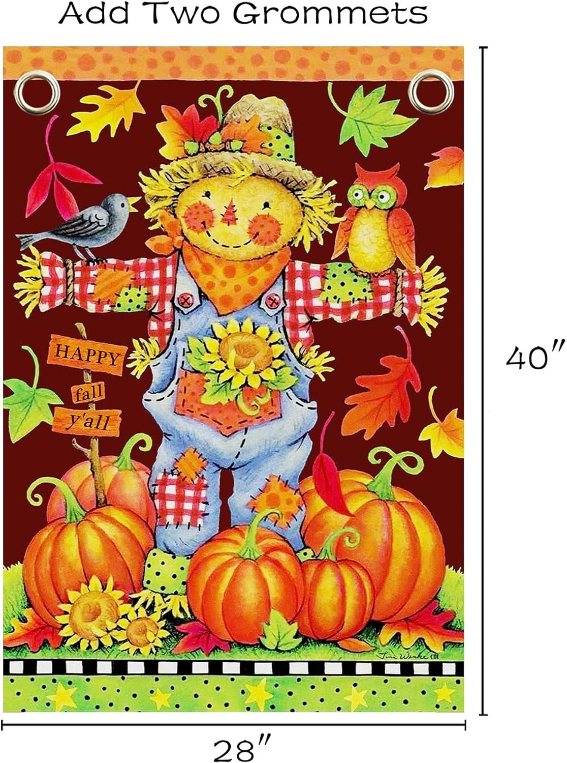 Fall House Flags Autumn Flag Scarecrow Harvest Pumpkin Yard Decorations Happy Fall Garden Flags 28 X 40 Inch Large Yard Flags