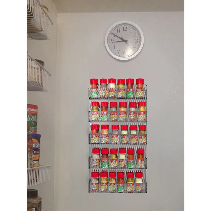 Tier Hook-On Black Metal Spice Rack