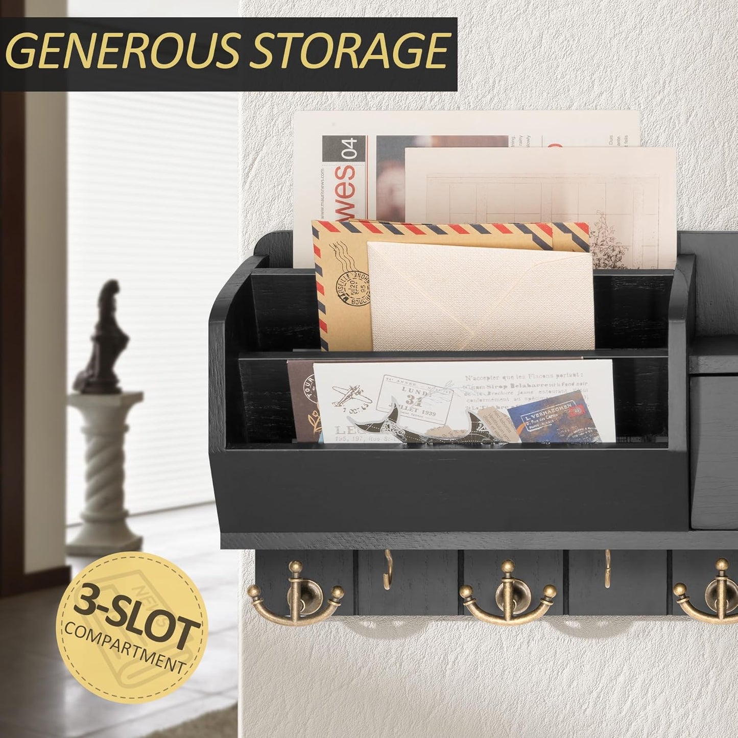 Key Holder Wall Mount Mail Sorter