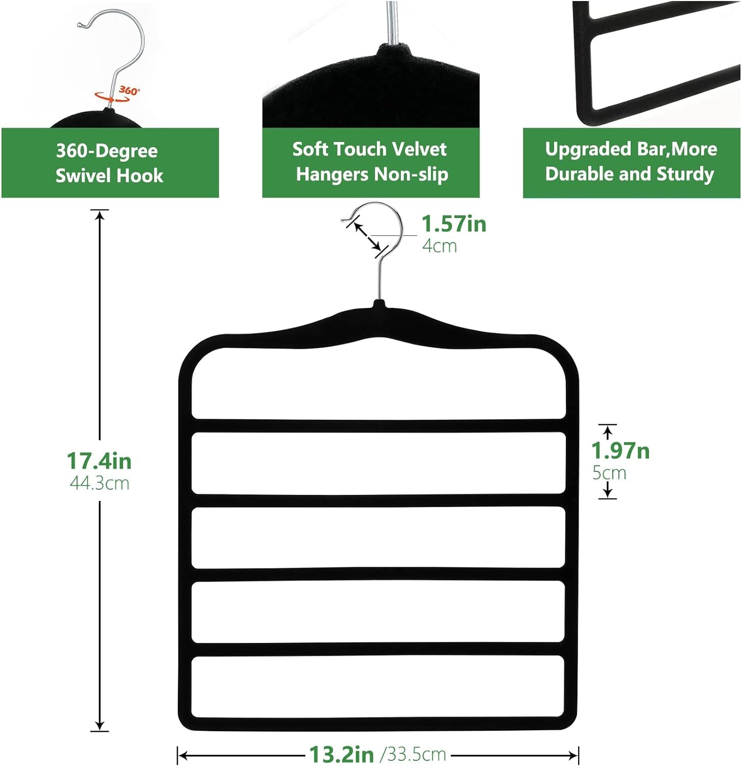 3 Pack Organization and Storage Pants-Hangers-Space-Saving
