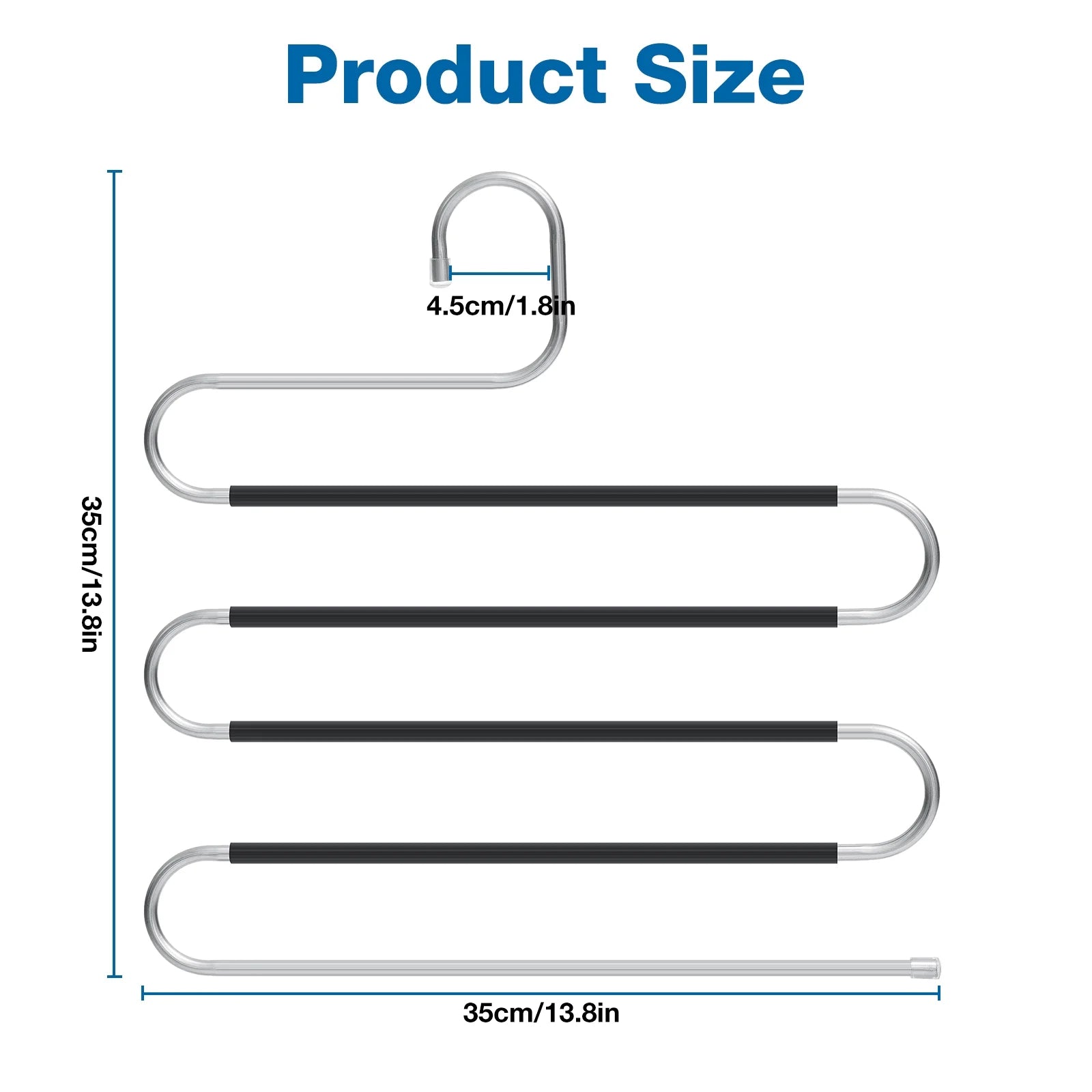  6Pcs Stainless Steel Pants Hangers Space Saving 