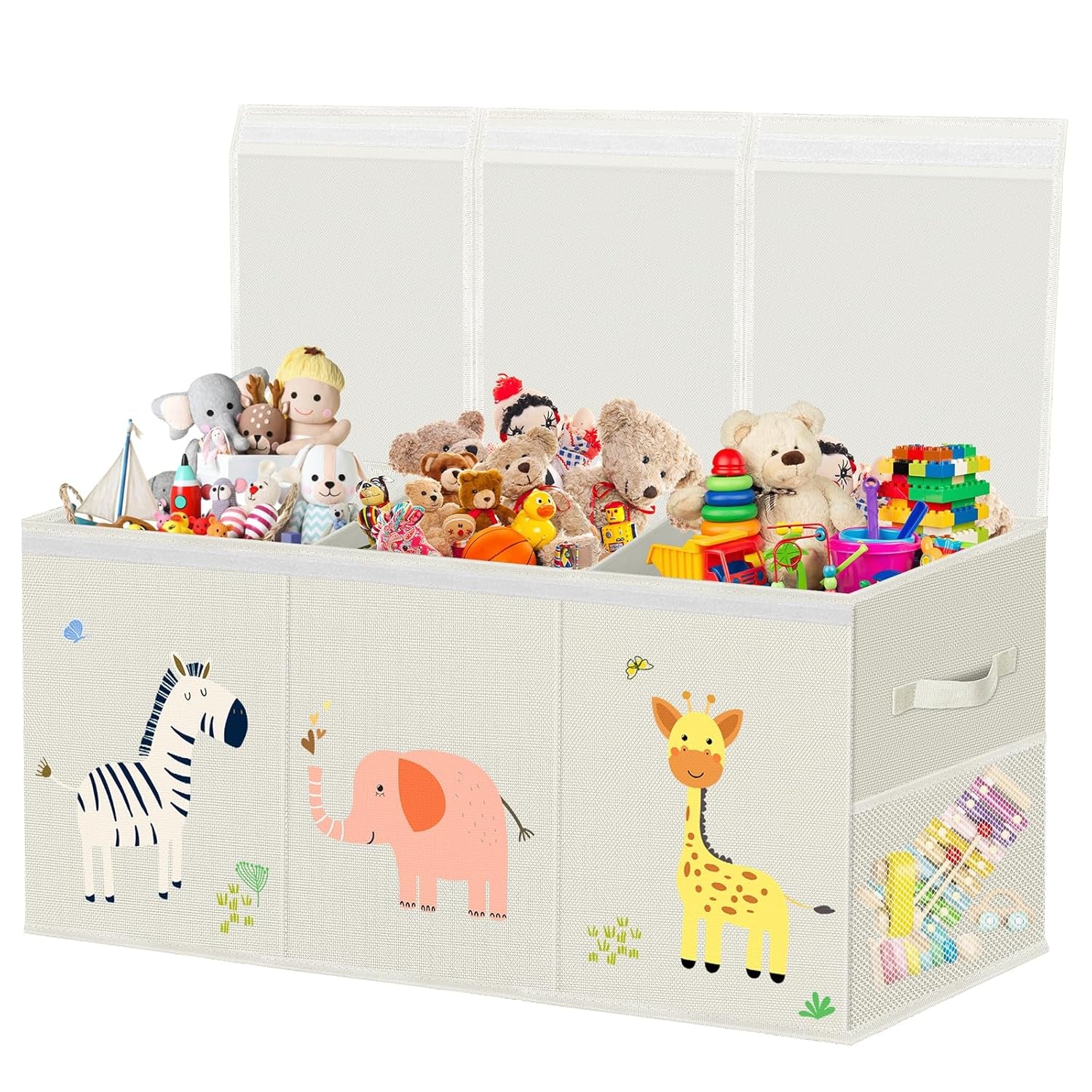 Large Toy Storage Box - Toy Chest Organizers Box with Lid Dividers