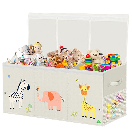 Large Toy Storage Box - Toy Chest Organizers Box with Lid Dividers