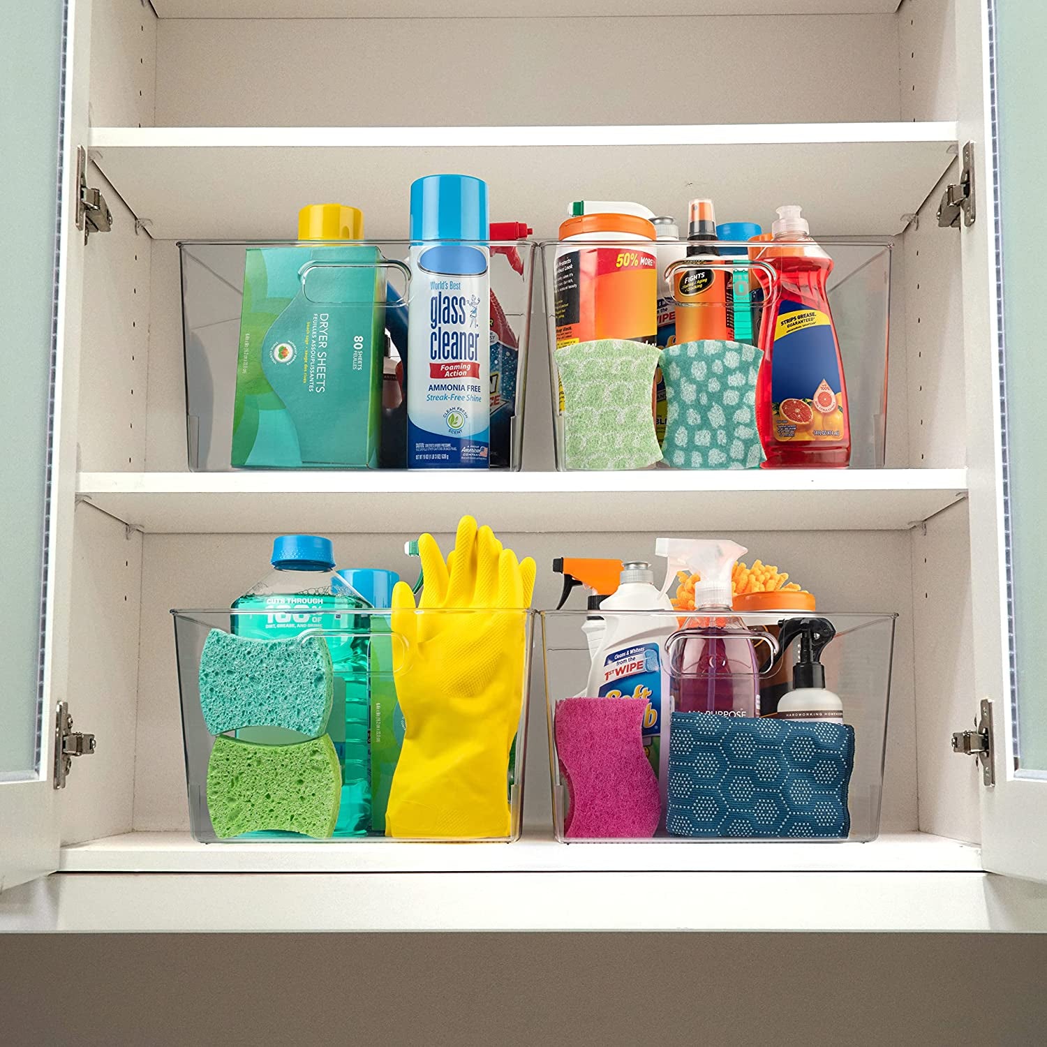 XL Clear Plastic Storage Bins - 2 Pack 