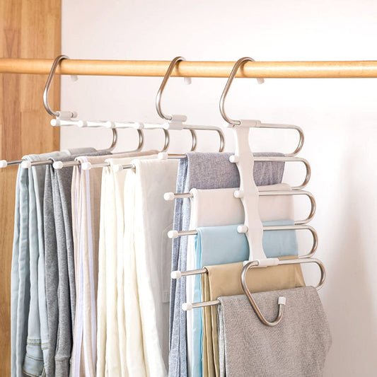 Pants Hangers 2 Pack Space Saving Metal Closet Organizer