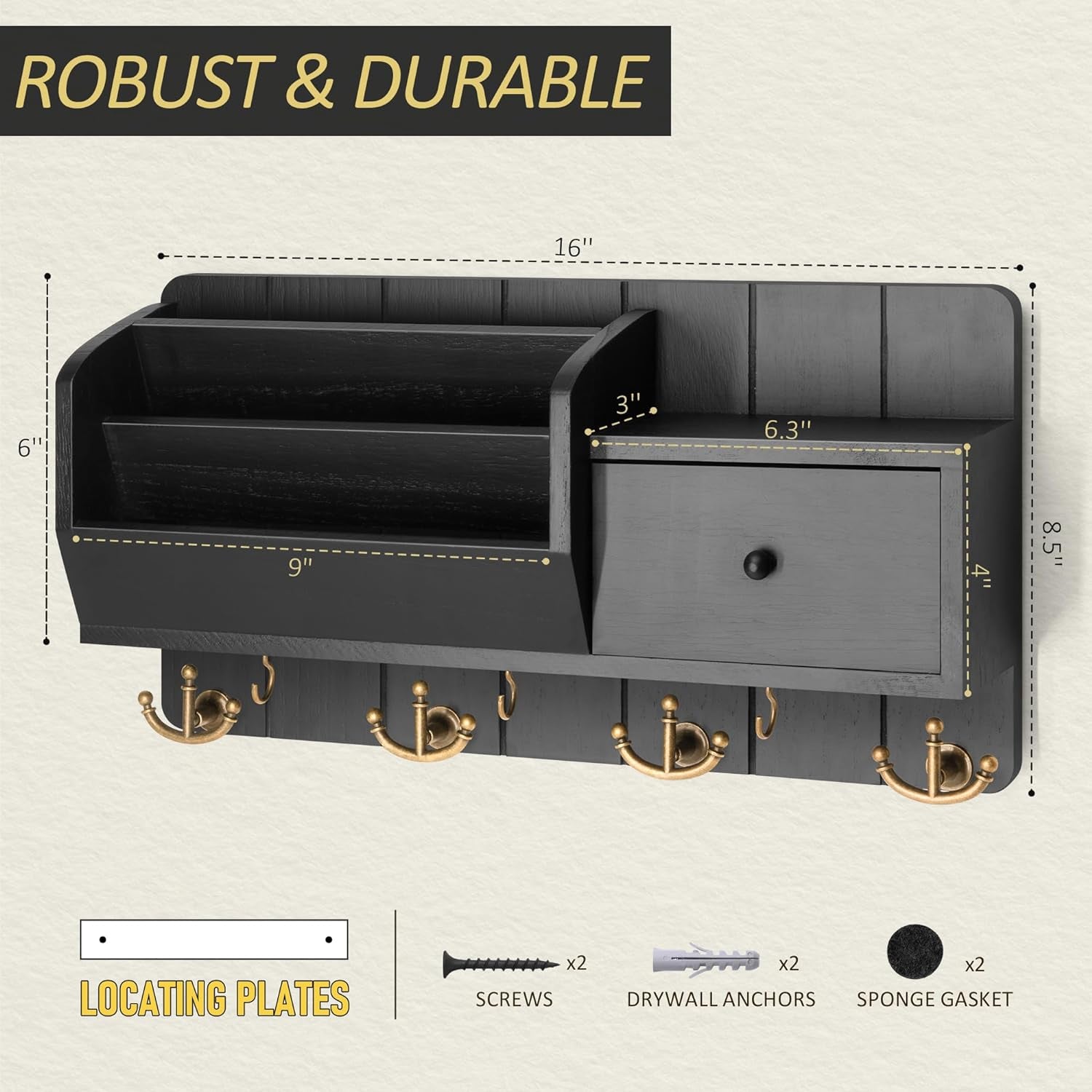 Key Holder Wall Mount Mail Sorter