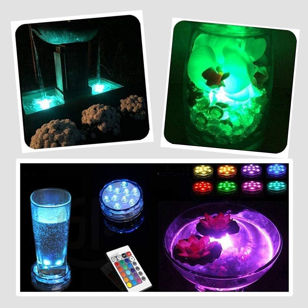 Submersible LED Lights with Remote Control, 16 Colors Changing Waterproof LED Tea Lights, Pool Lamp Battery Operated Underwater Pond Light for Aquarium Garden Wedding Party