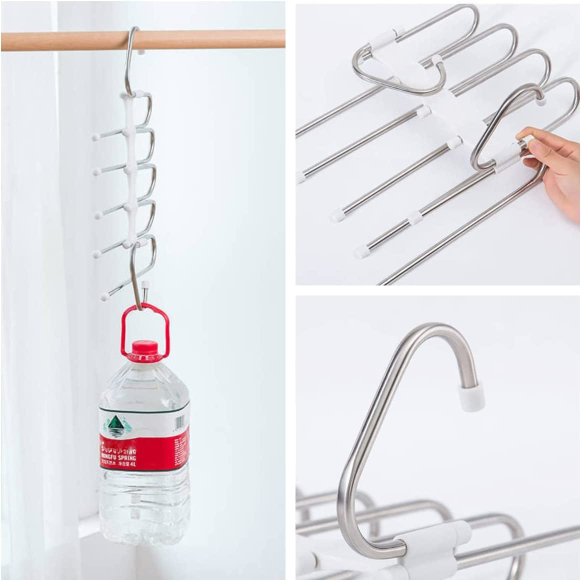 Pants Hangers 2 Pack Space Saving Metal Closet Organizer